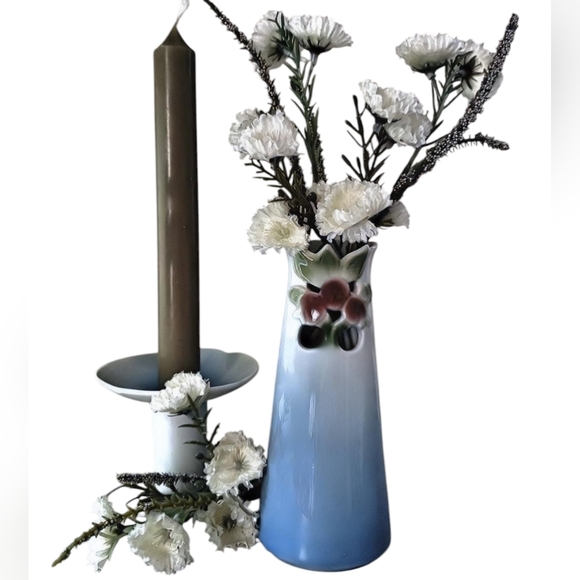 Scandinavian Art Nouveau Porcelain Candle Holder & Vase /Bing & Grondahl Annual - Picture 1 of 8